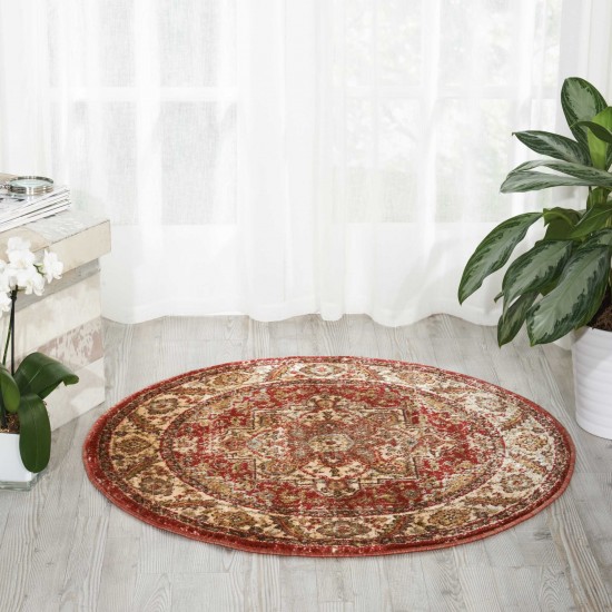 Nourison Delano DEL05 Area Rug, Brick, 3'4" x Round