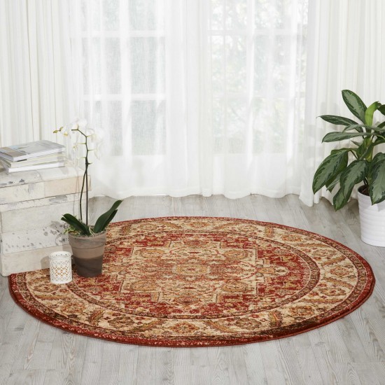 Nourison Delano DEL05 Area Rug, Brick, 5'3" x Round