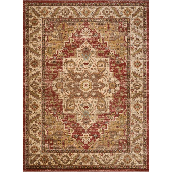 Nourison Delano DEL05 Area Rug, Brick, 6'7" x 9'6"