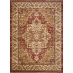 Nourison Delano DEL05 Area Rug, Brick, 7'10" x 10'10"