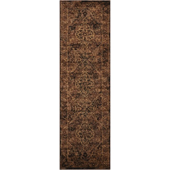 Nourison Delano DEL07 Runner Rug, Espresso, 2'2" x 7'6"