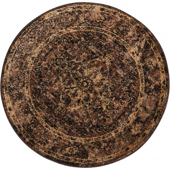 Nourison Delano DEL07 Area Rug, Espresso, 3'4" x Round