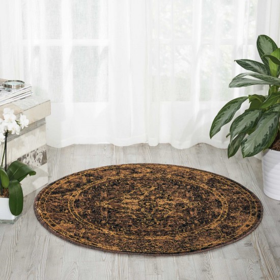 Nourison Delano DEL07 Area Rug, Espresso, 3'4" x Round