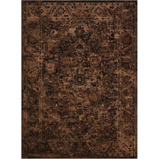 Nourison Delano DEL07 Area Rug, Espresso, 5'3" x 7'3"