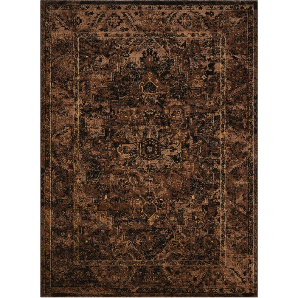 Nourison Delano DEL07 Area Rug, Espresso, 6'7" x 9'6"