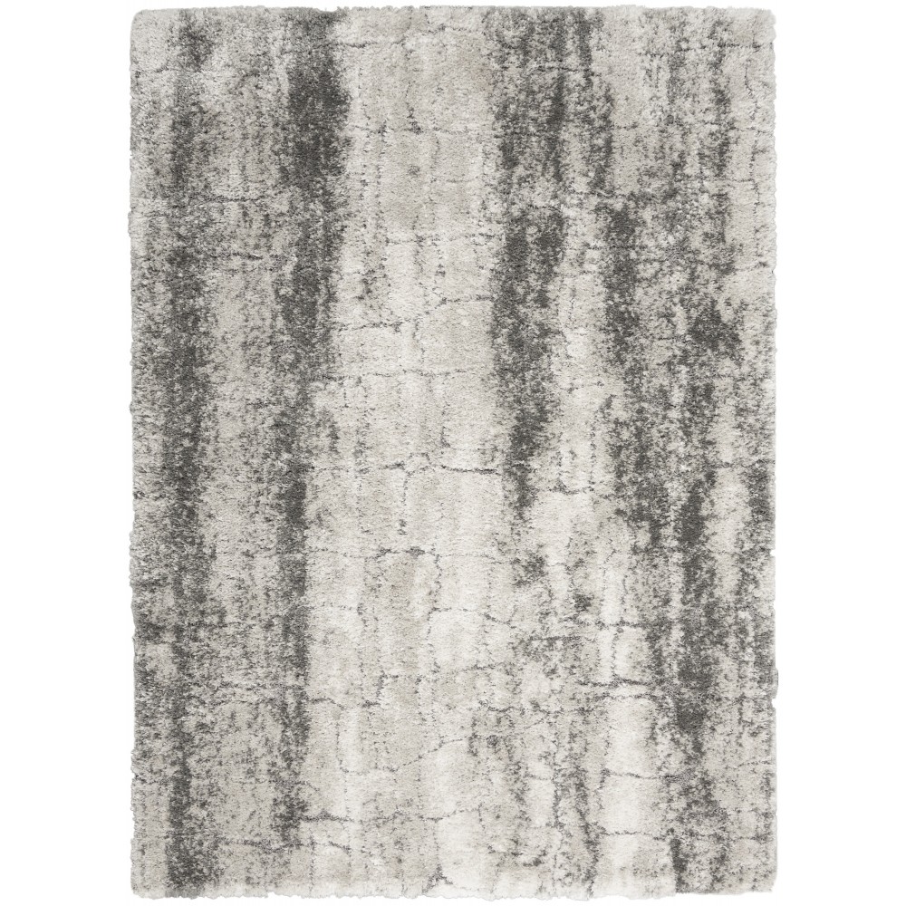 Nourison Dreamy Shag DRS01 Area Rug, Ivory/Charcoal, 4' x 6'