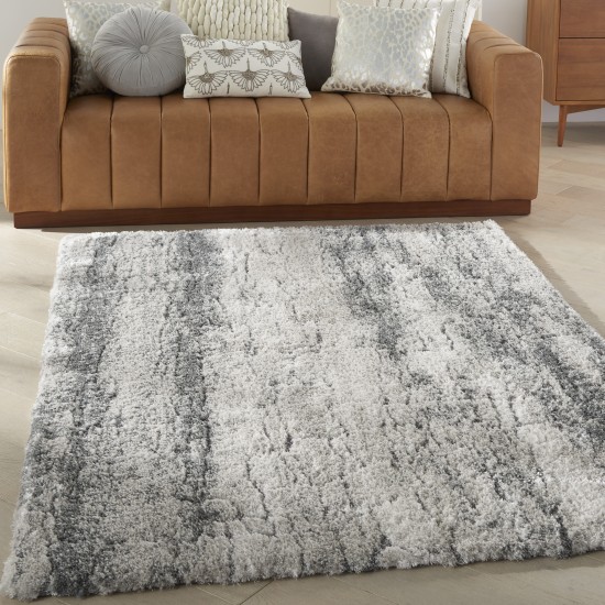 Nourison Dreamy Shag DRS01 Area Rug, Ivory/Charcoal, 4' x 6'