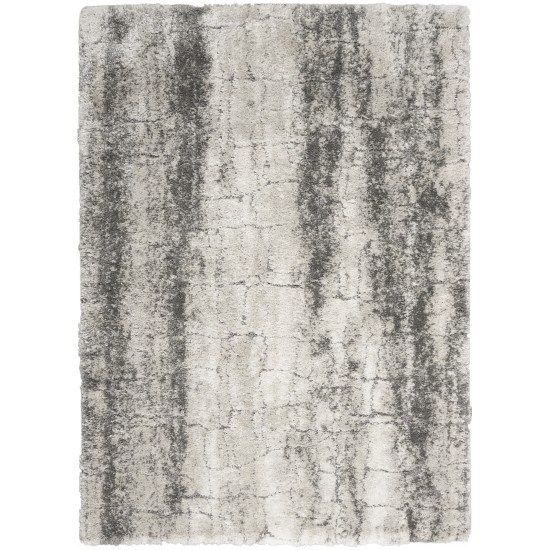 Nourison Dreamy Shag DRS01 Area Rug, Ivory/Charcoal, 5'3" x 7'3"