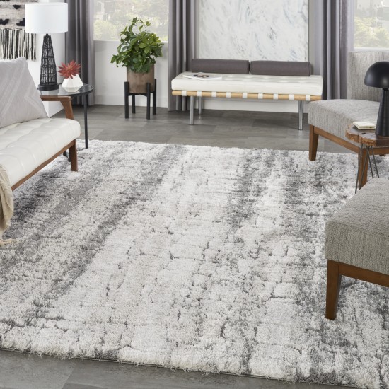 Nourison Dreamy Shag DRS01 Area Rug, Ivory/Charcoal, 7'10" x 9'10"