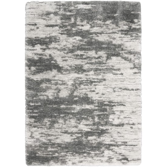 Nourison Dreamy Shag DRS02 Area Rug, Charcoal/Ivory, 4' x 6'