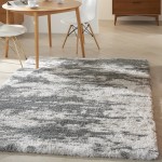 Nourison Dreamy Shag DRS02 Area Rug, Charcoal/Ivory, 4' x 6'