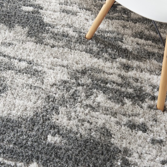 Nourison Dreamy Shag DRS02 Area Rug, Charcoal/Ivory, 5'3" x 7'3"