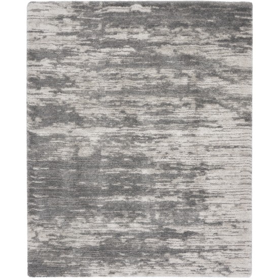 Nourison Dreamy Shag DRS02 Area Rug, Charcoal/Ivory, 7'10" x 9'10"