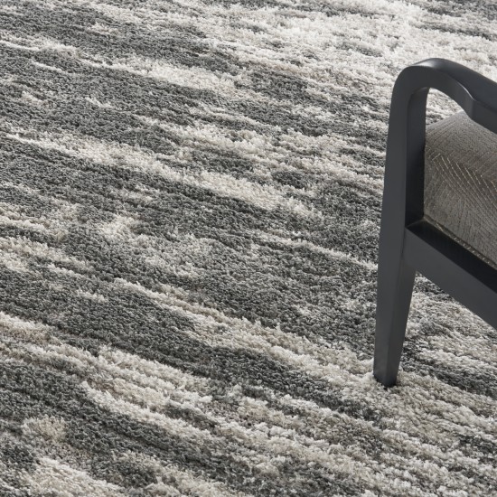 Nourison Dreamy Shag DRS02 Area Rug, Charcoal/Ivory, 7'10" x 9'10"