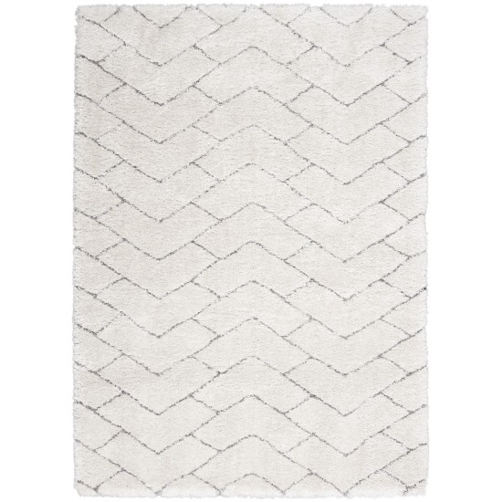 Nourison Dreamy Shag DRS03 Area Rug, Ivory/Grey, 4' x 6'