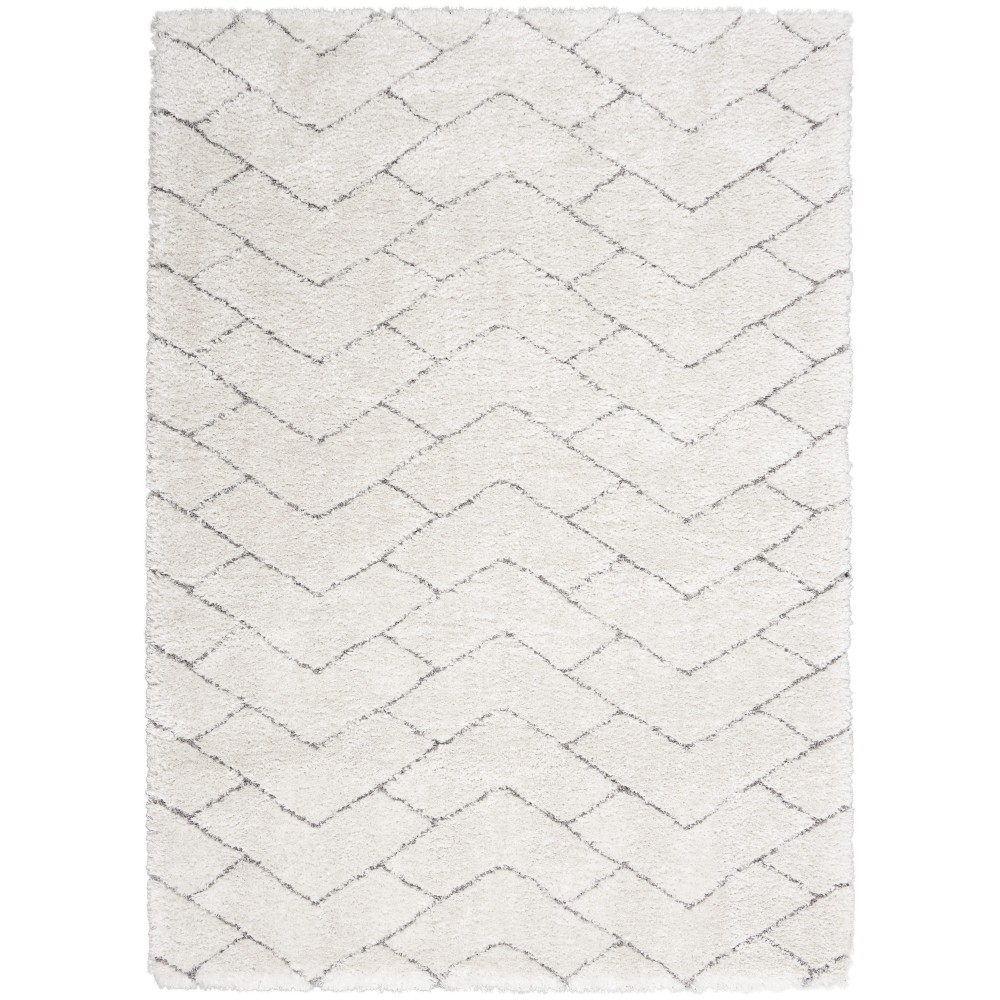 Nourison Dreamy Shag DRS03 Area Rug, Ivory/Grey, 4' x 6'