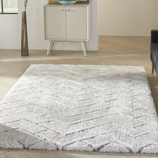 Nourison Dreamy Shag DRS03 Area Rug, Ivory/Grey, 4' x 6'