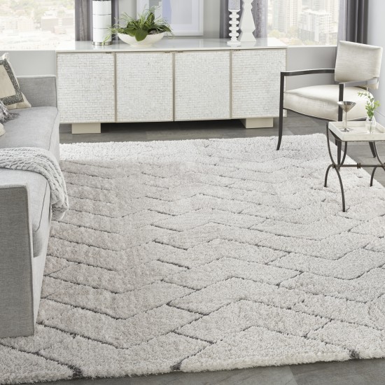 Nourison Dreamy Shag DRS03 Area Rug, Ivory/Grey, 7'10" x 9'10"