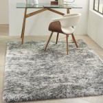 Nourison Dreamy Shag DRS04 Area Rug, Charcoal/Grey, 6'7" x 9'2"