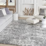 Nourison Dreamy Shag DRS04 Area Rug, Charcoal/Grey, 7'10" x 9'10"