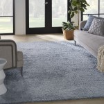 Nourison Dreamy Shag DRS05 Area Rug, Light Blue, 6'7" x 9'2"