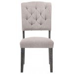 ACME Bernard Side Chair (Set-2), Fabric & Weathered Gray Oak (2Pc/1Ctn)