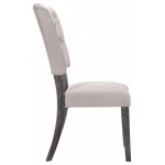 ACME Bernard Side Chair (Set-2), Fabric & Weathered Gray Oak (2Pc/1Ctn)