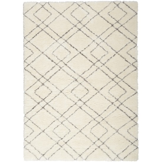 Nourison Dreamy Shag DRS07 Area Rug, Ivory, 5'3" x 7'3"