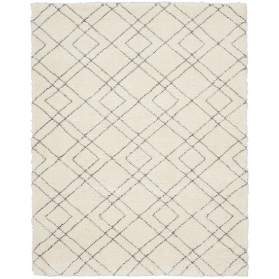 Nourison Dreamy Shag DRS07 Area Rug, Ivory, 6'7" x 9'2"