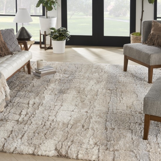 Nourison Dreamy Shag DRS09 Area Rug, Ivory/Beige, 6'7" x 9'2"