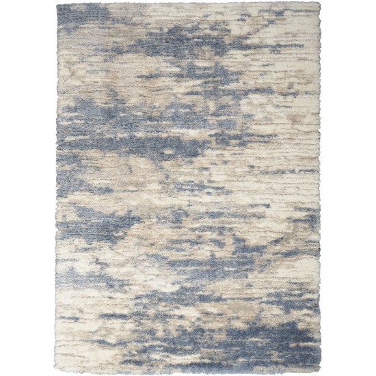 Nourison Dreamy Shag DRS10 Area Rug, Light Blue/Grey, 4' x 6'