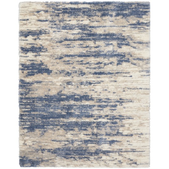 Nourison Dreamy Shag DRS10 Area Rug, Light Blue/Grey, 6'7" x 9'2"