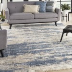 Nourison Dreamy Shag DRS10 Area Rug, Light Blue/Grey, 7'10" x 9'10"