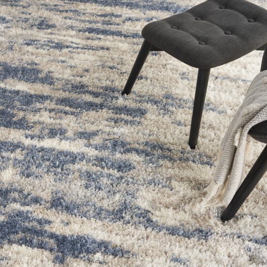 Nourison Dreamy Shag DRS10 Area Rug, Light Blue/Grey, 7'10" x 9'10"