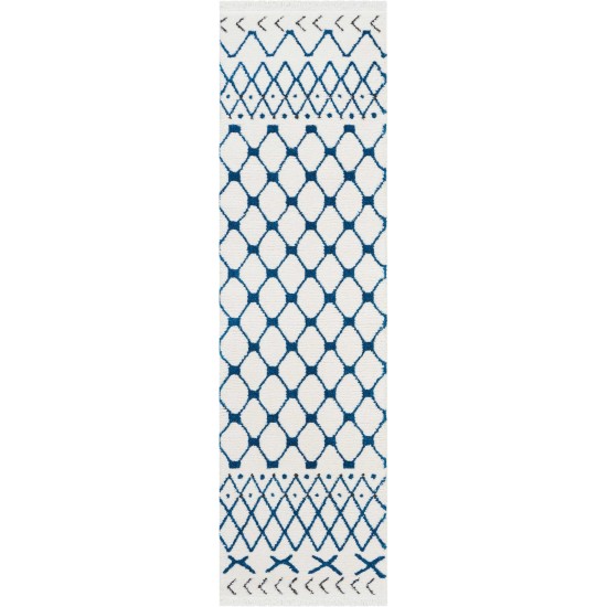 Nourison Kamala DS500 Runner Rug, White/Blue, 2'2" x 7'6"