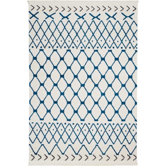 Nourison Kamala DS500 Area Rug, White/Blue, 3'11" x 5'11"