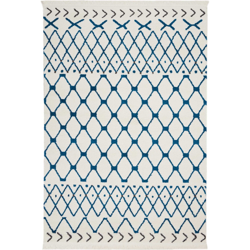 Nourison Kamala DS500 Area Rug, White/Blue, 3'11" x 5'11"