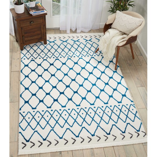 Nourison Kamala DS500 Area Rug, White/Blue, 3'11" x 5'11"