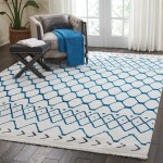 Nourison Kamala DS500 Area Rug, White/Blue, 7'10" x 10'6"