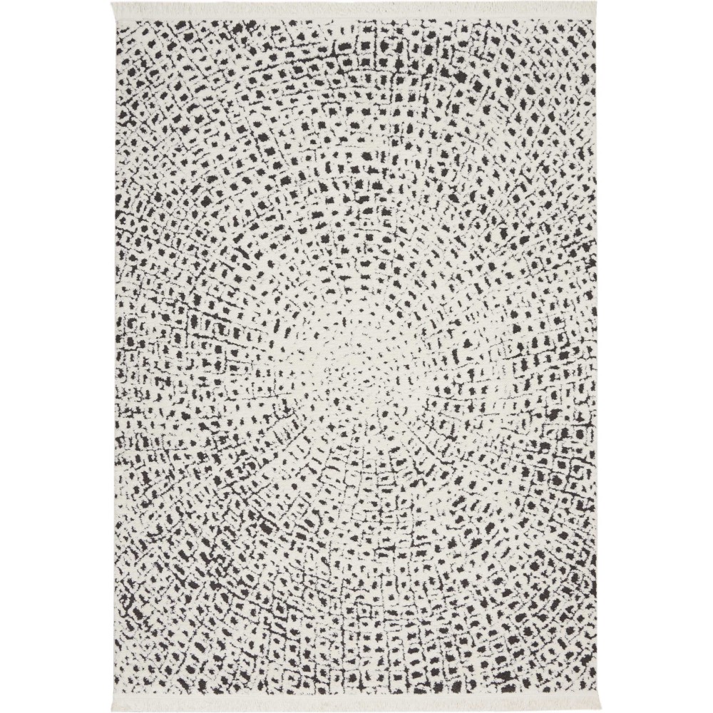 Nourison Kamala DS502 Area Rug, White/Black, 3'11" x 5'11"