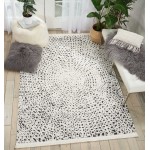 Nourison Kamala DS502 Area Rug, White/Black, 3'11" x 5'11"