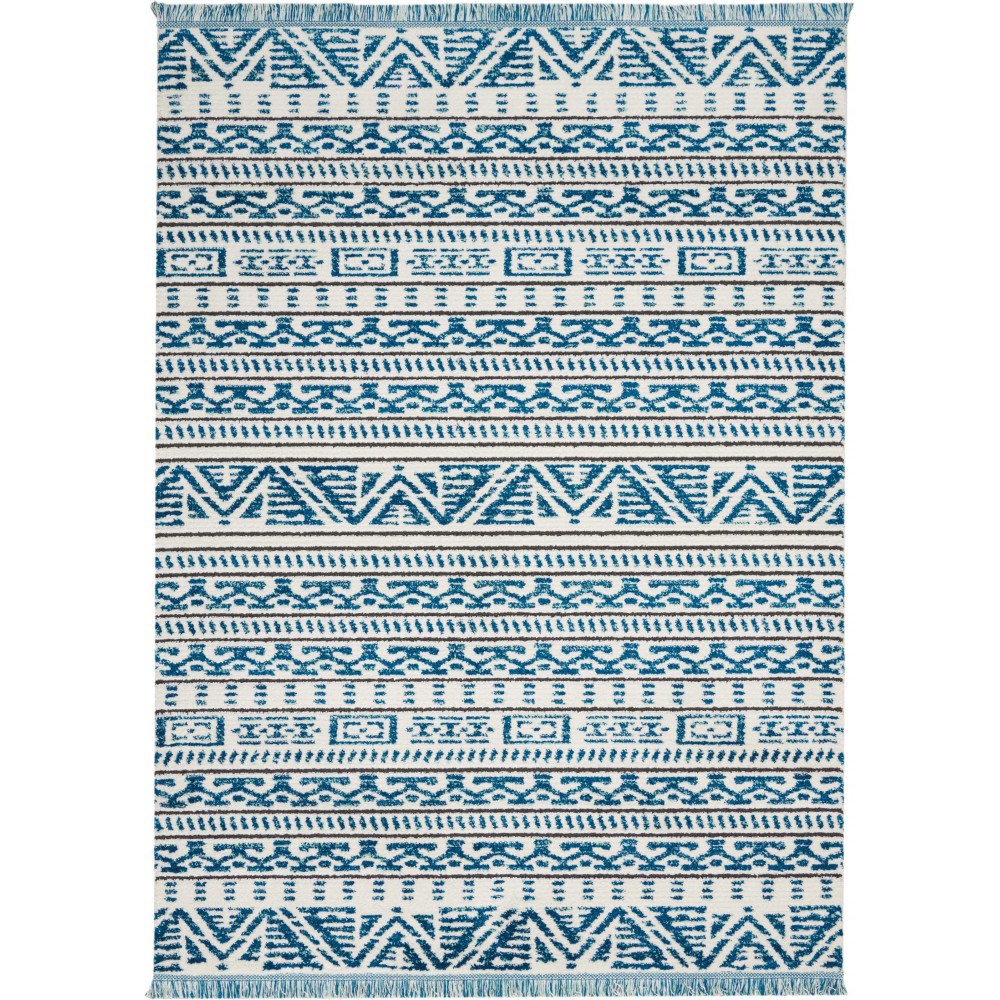 Nourison Kamala DS503 Area Rug, Ivory/Blue, 7'10" x 10'6"