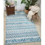 Nourison Kamala DS503 Area Rug, Ivory/Blue, 7'10" x 10'6"