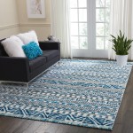 Nourison Kamala DS503 Area Rug, Ivory/Blue, 7'10" x 10'6"