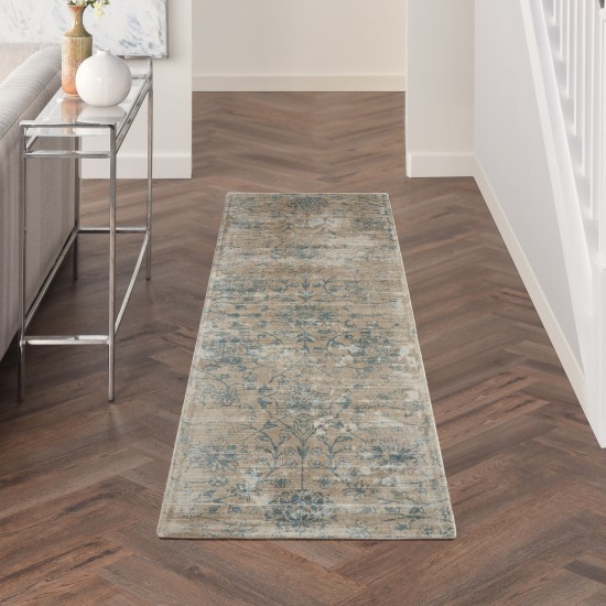 Kathy Ireland Home Desert Skies DSK06 Runner Rug, Teal, 2'3" x 8'