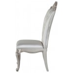 ACME Gorsedd Side Chair (Set-2), Cream Fabric & Antique White