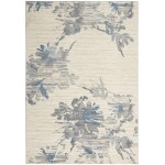 Calvin Klein Ck005 Enchanting ECH01 Area Rug, Ivory/Grey/Blue, 5'3" x 7'3"