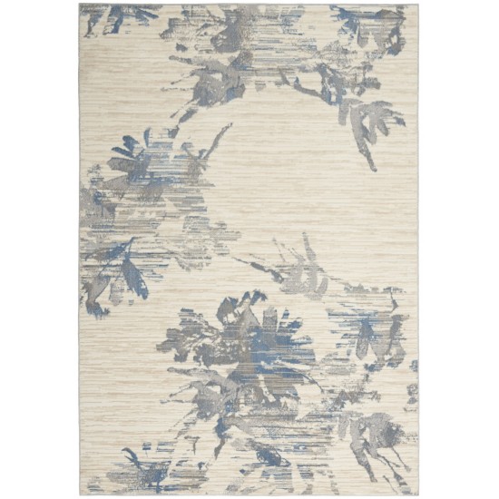 Calvin Klein Ck005 Enchanting ECH01 Area Rug, Ivory/Grey/Blue, 5'3" x 7'3"