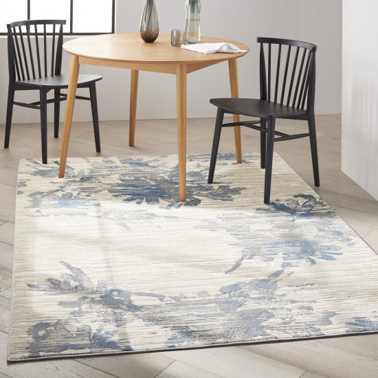 Calvin Klein Ck005 Enchanting ECH01 Area Rug, Ivory/Grey/Blue, 5'3" x 7'3"