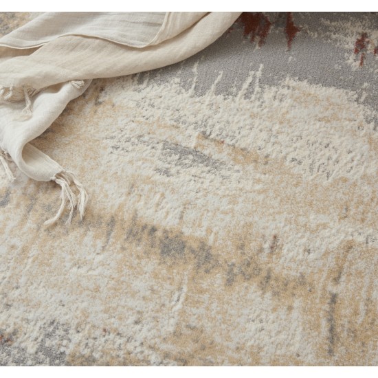 Calvin Klein Ck005 Enchanting ECH02 Area Rug, Grey/Rust, 3'2" x 5'